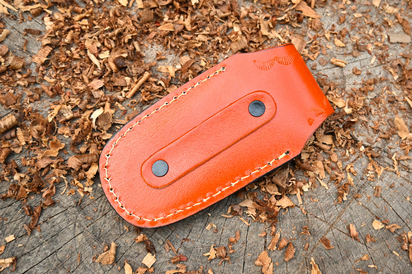 Ivory Edge – Hand Forged Damascus Steel Folding Pocket Knife – Camel Bone Handle & Leather Sheath