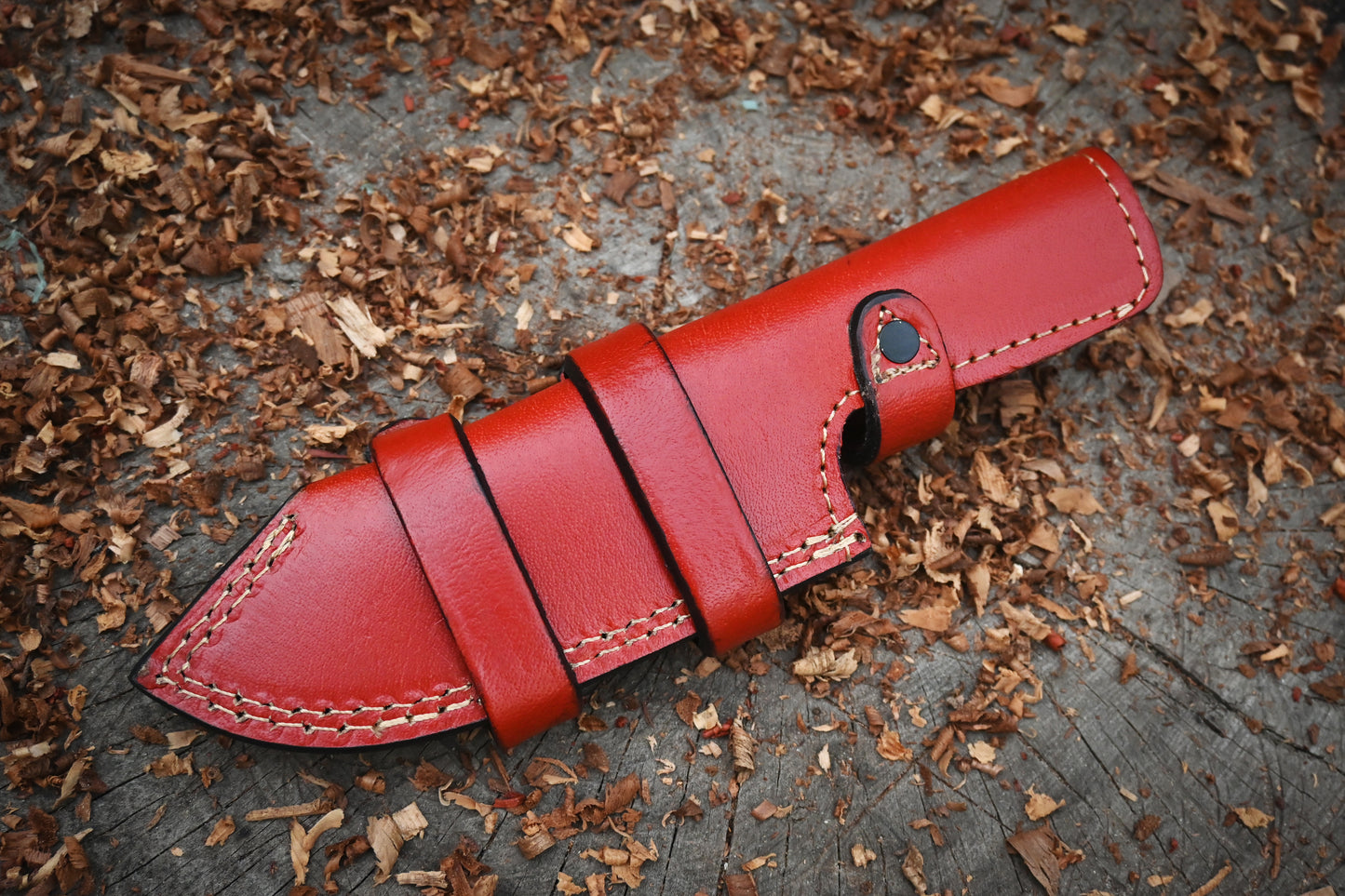 Bobcat Damascus Hunting Knife – 10" Hand-Forged 512-Layer Fixed Blade & Leather Sheath
