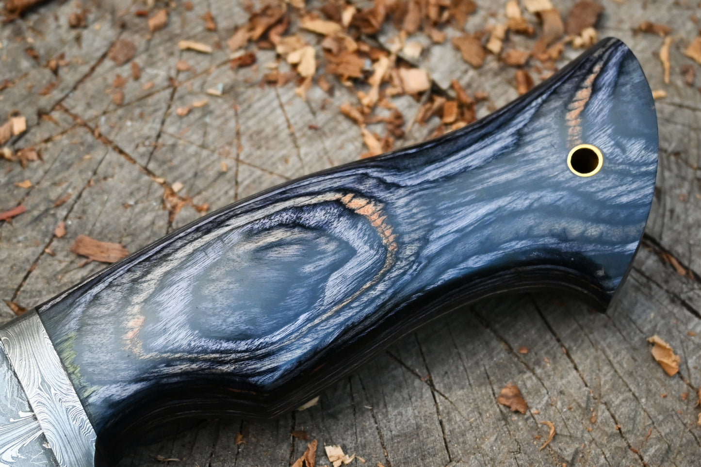 Feather Damascus Hunting Knife | The Audie Hunter