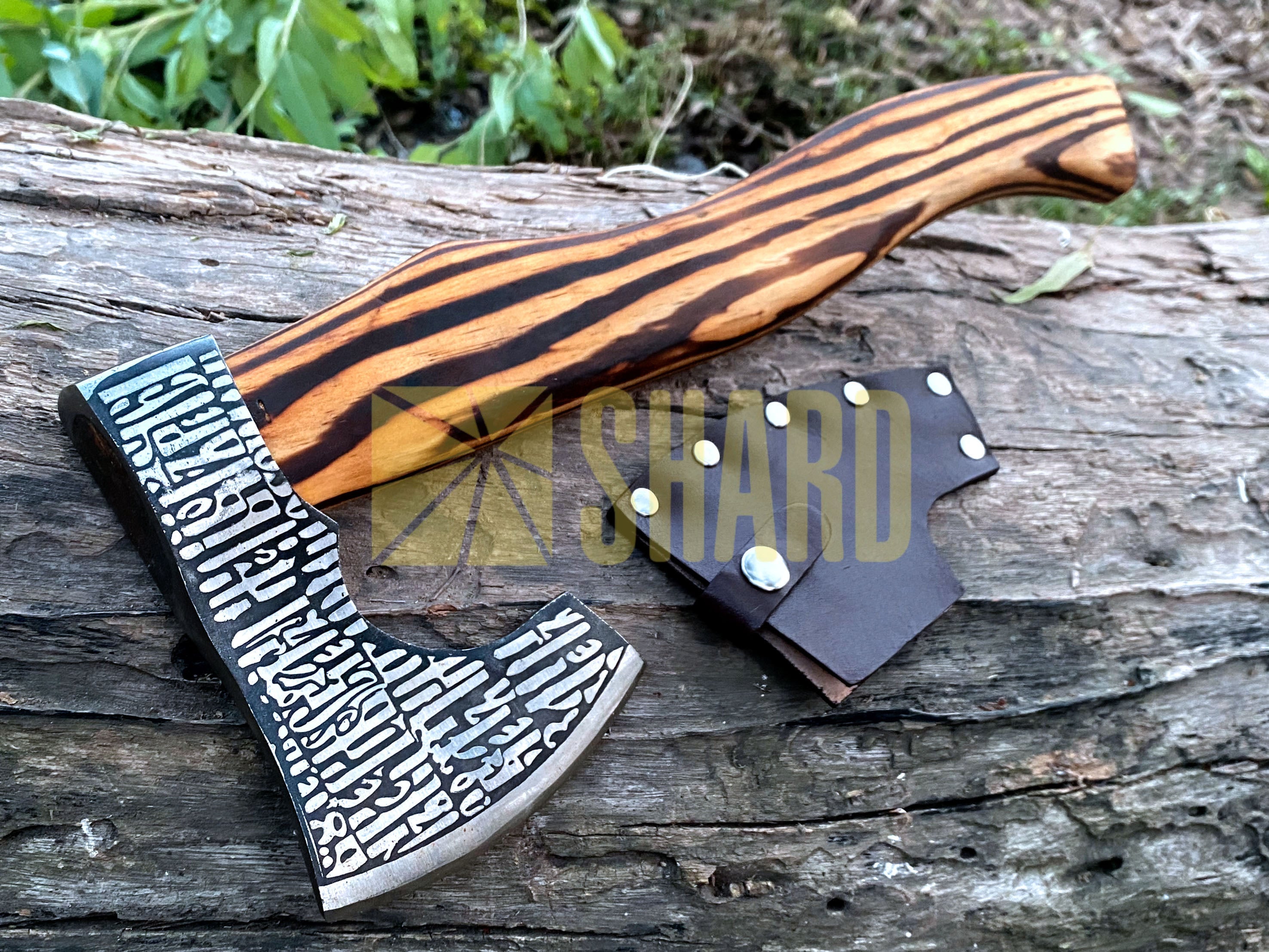 SHARD BLADE HAND FORGED Carbon Steel Battle Ready Throwing Axe  Hatchet VIKING Axe +Sheath With Gifting Box - AX127