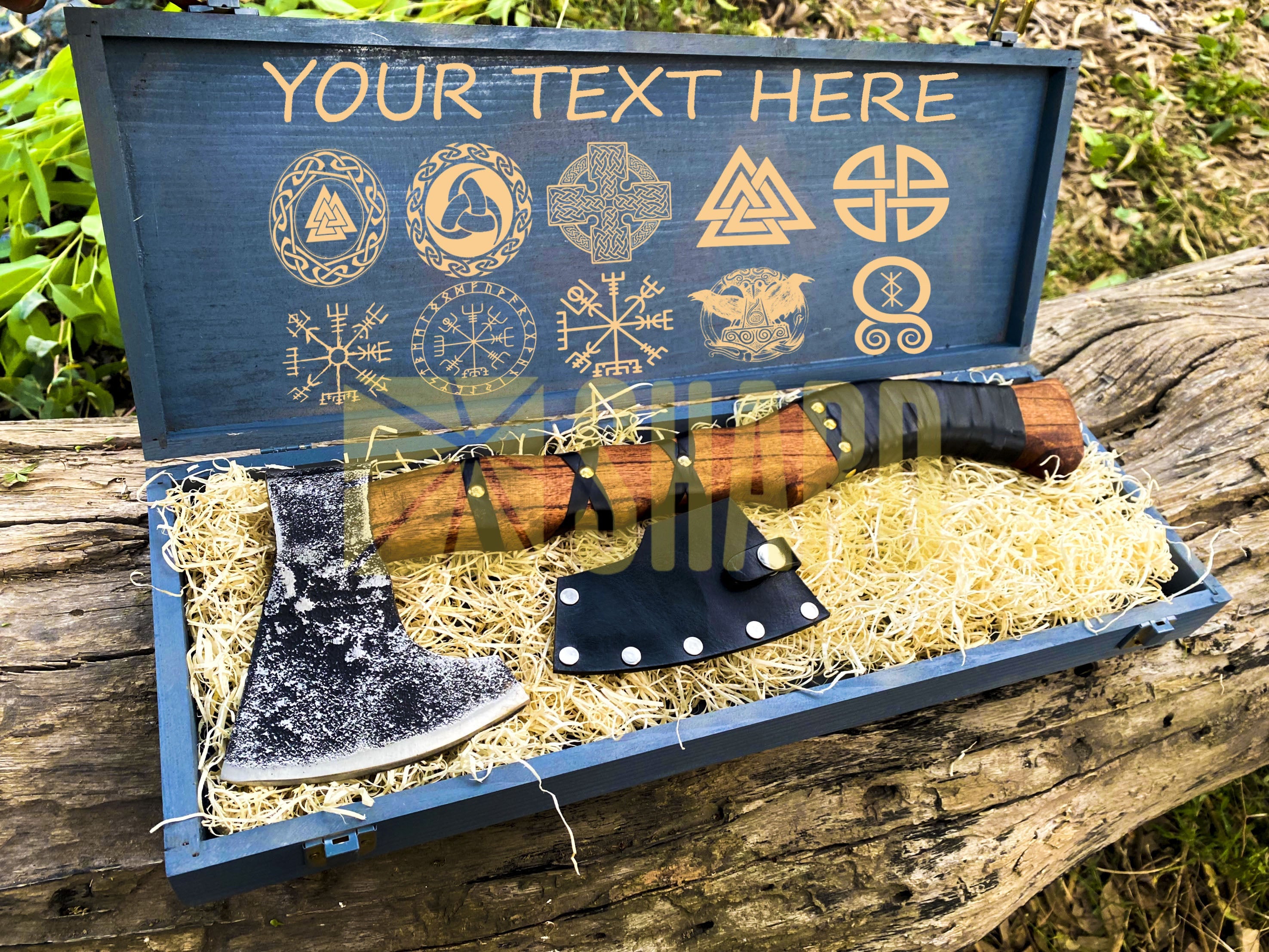 SHARD BLADE HAND FORGED Carbon Steel Battle Ready Throwing Axe  Hatchet VIKING Axe +Sheath With Gifting Box - AX129