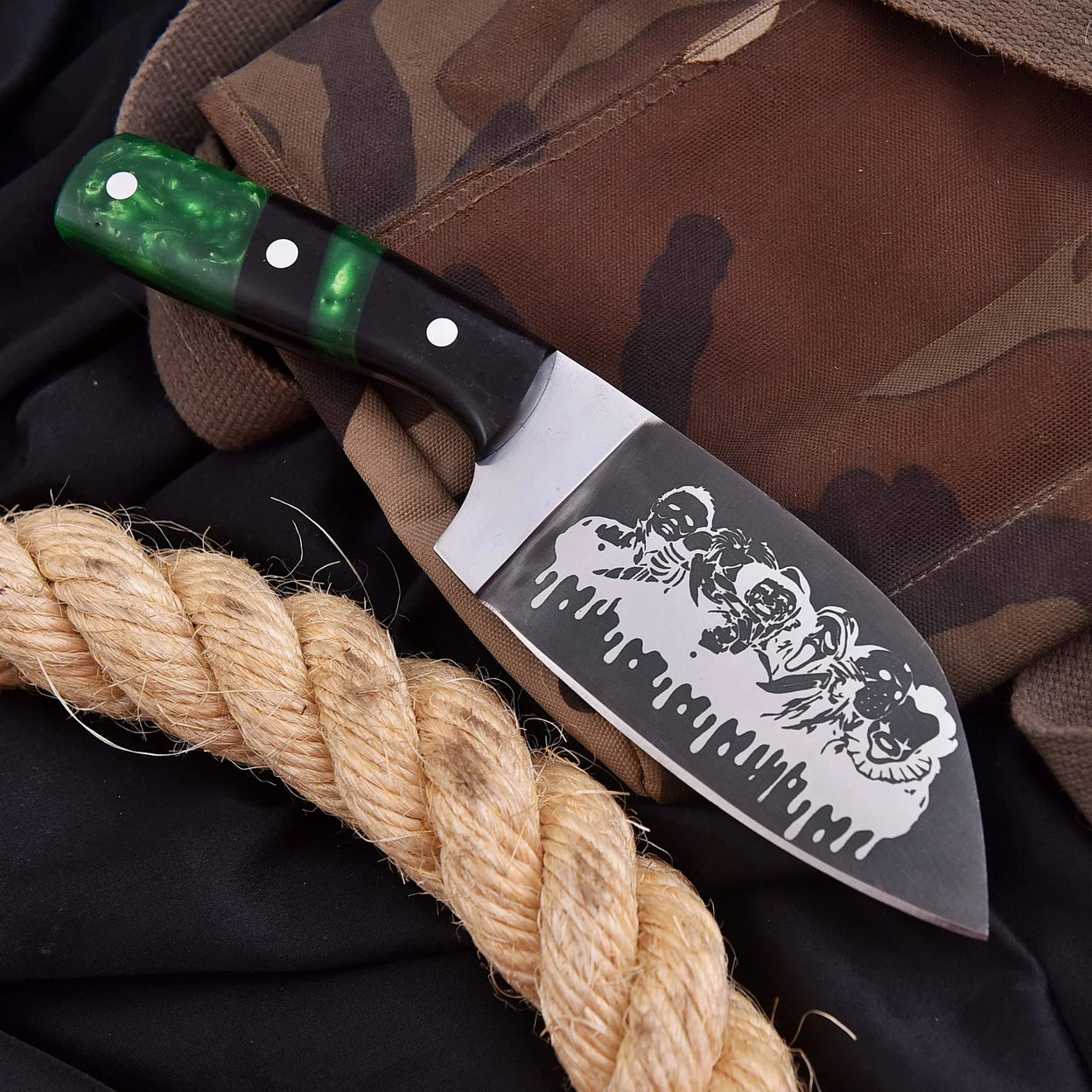 The Verdant Reaper – Hand-Forged Carbon Steel Cleaver by Shard Blade