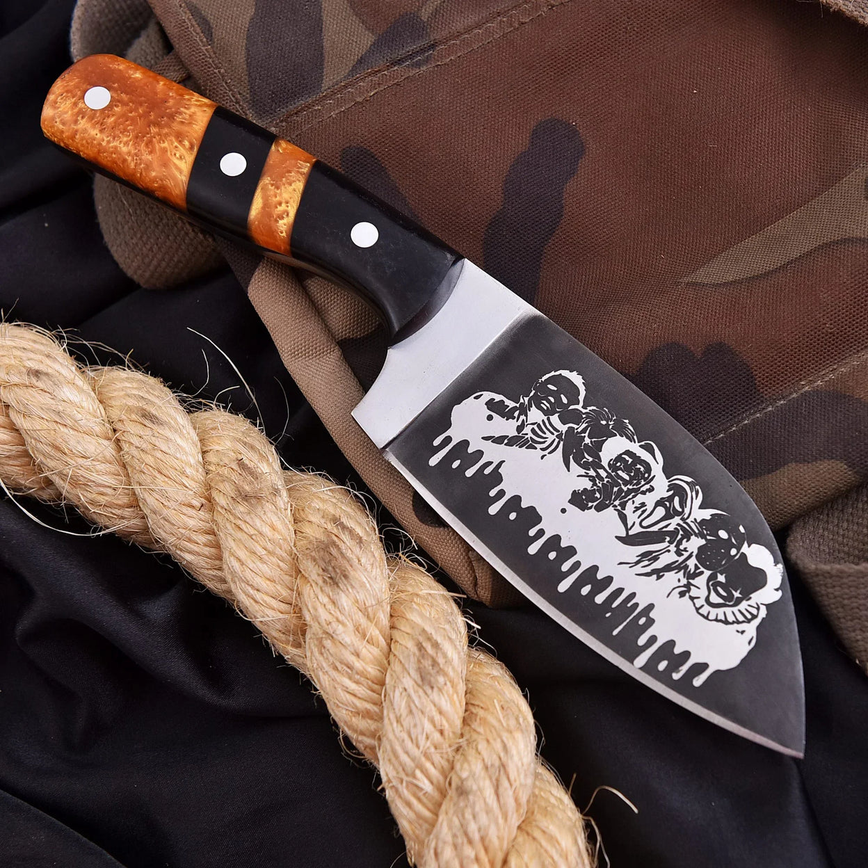 The Emberfang – Hand-Forged Carbon Steel Cleaver by Shard Blade