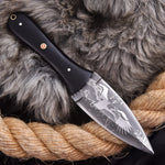 American Eagle hand-forged carbon steel craft with black resin handle, ideal for gifting
