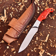 Clear steel kitchen tool with orange wood handle and bolster – The Embercrest Companion