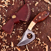 Damascus steel kitchen tool with Forestflare walnut handle and bone bolster – Forestflare by Shard Blade