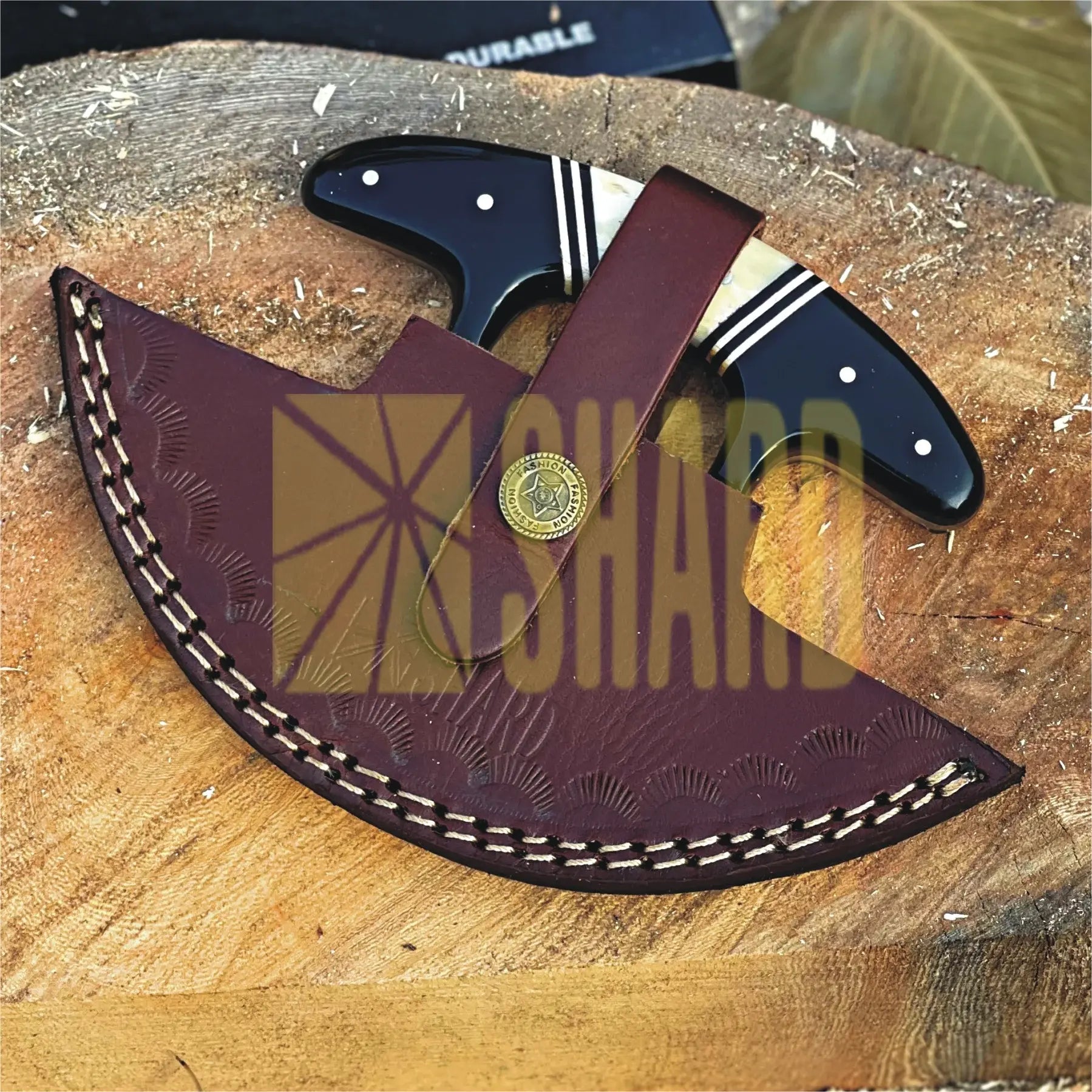 Northern Forge Culinary Set – Arctic Ember Ulu Knife with Glacier Hollow Chopping Bowl by Shard Blade