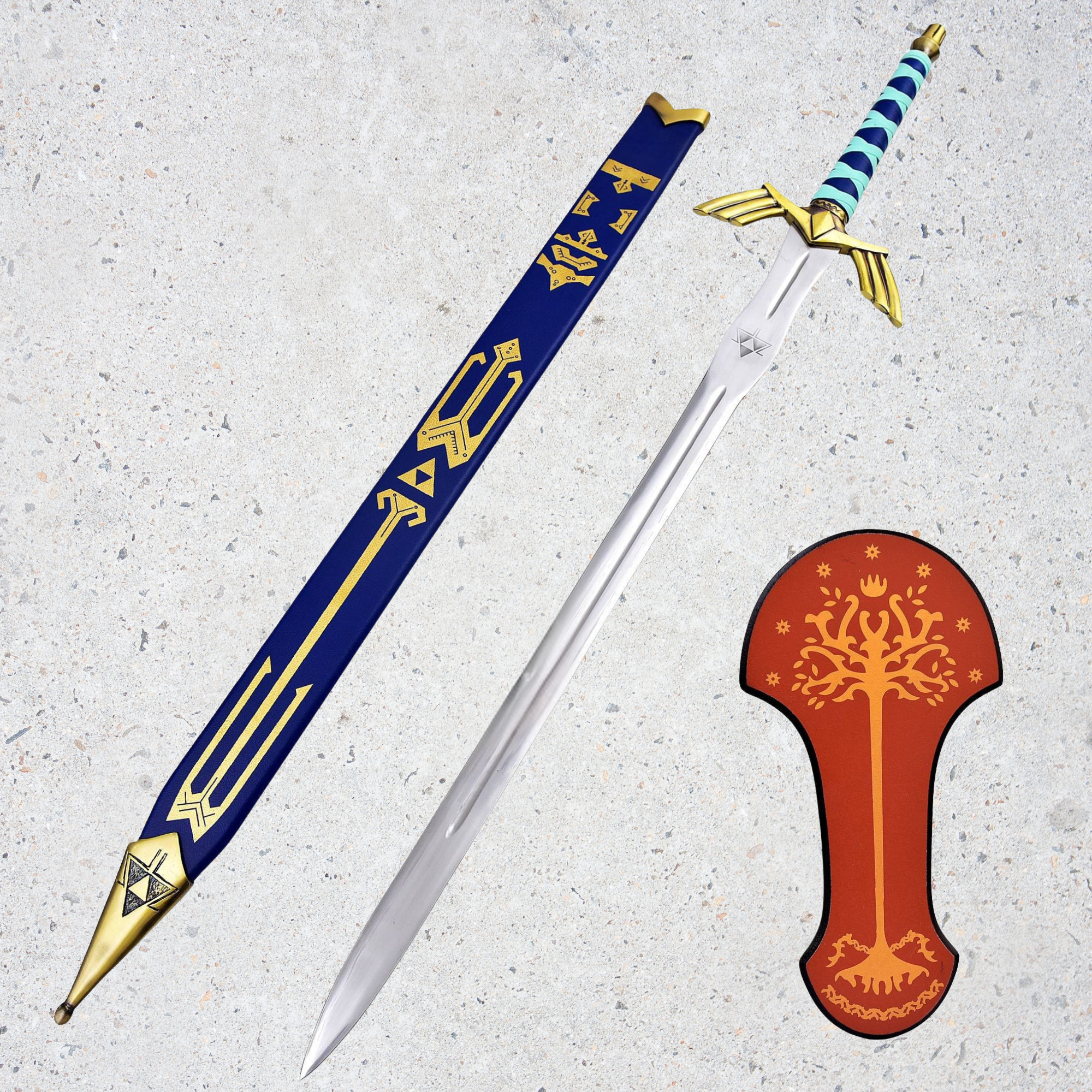 SHARDBLADE Zelda Sword Legendary Master - Replica – Lord of The Rings Swords Scabbard and Wall Ploug Included.