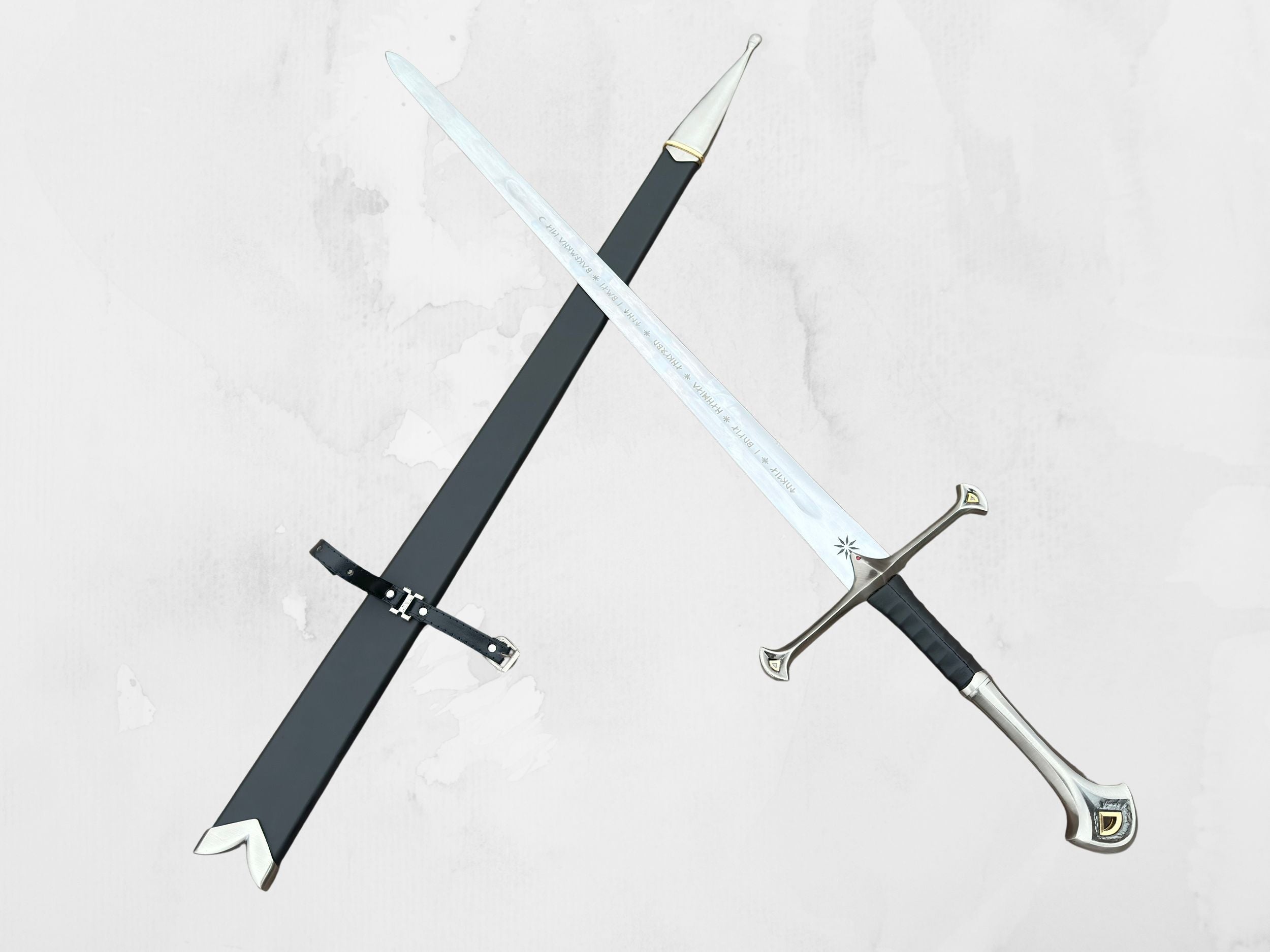 Anduril Narsil Sword of King – Lord of The Rings Swords Scabbard and Wall Ploug Included.
