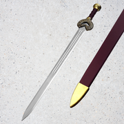 SHARDBLADE Herugrim Sword Battle Forged Edition Lord of The Rings | Full Tang Construction | Solid Brass Guard & Pommel | Leather-Wrapped Grip