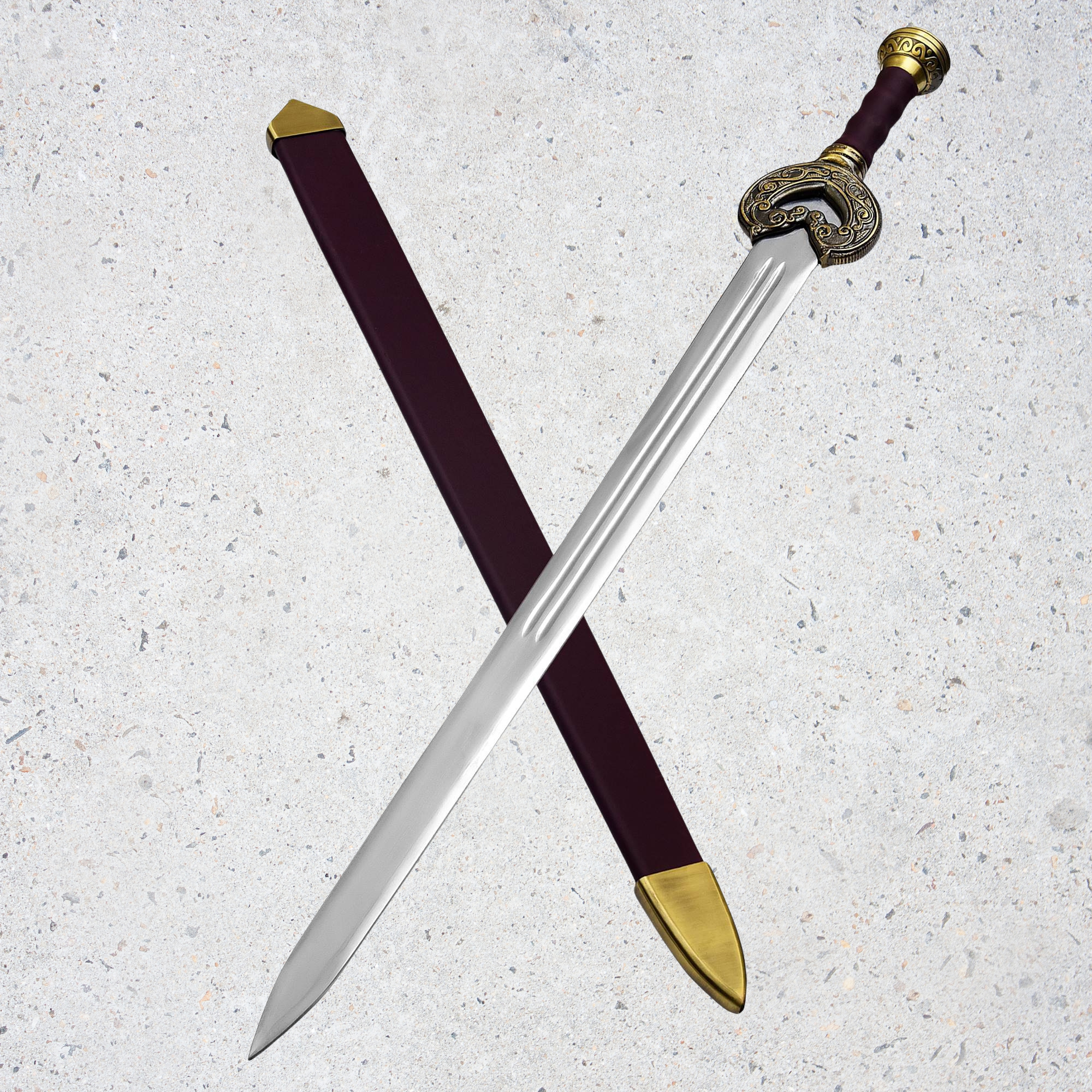 SHARDBLADE Herugrim Sword Battle Forged Edition Lord of The Rings | Full Tang Construction | Solid Brass Guard & Pommel | Leather-Wrapped Grip