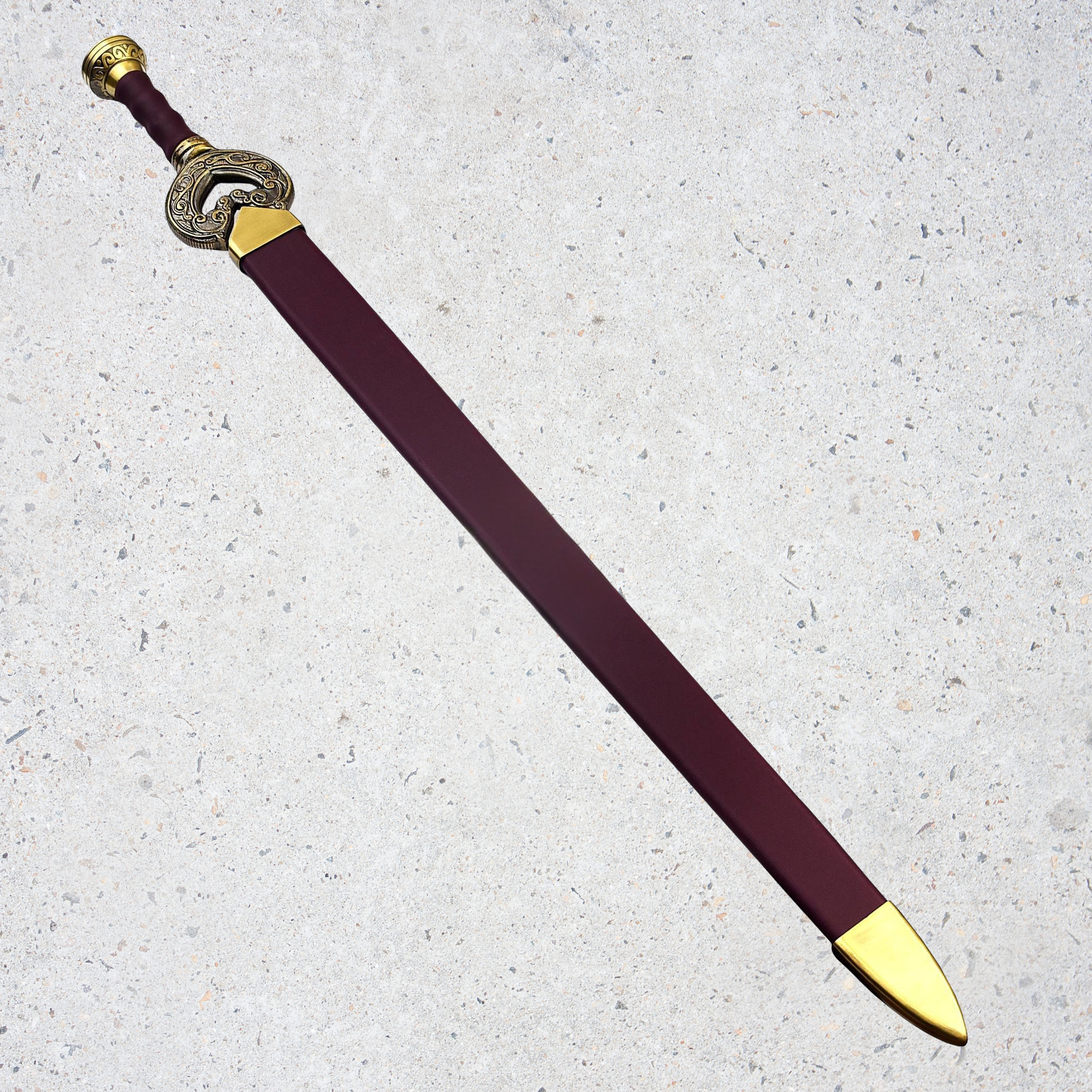 SHARDBLADE Herugrim Sword Battle Forged Edition Lord of The Rings | Full Tang Construction | Solid Brass Guard & Pommel | Leather-Wrapped Grip