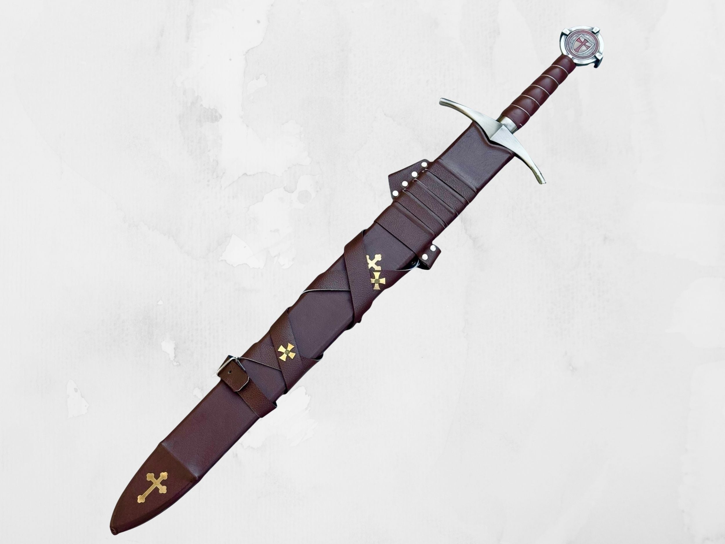 Shardblade Handmade Medieval The Accolade Sword of Templer Replica, Viking Sword with Scabbard, Stainless Steel Blade, Decoration, Collection, Cosplay, (Templar)