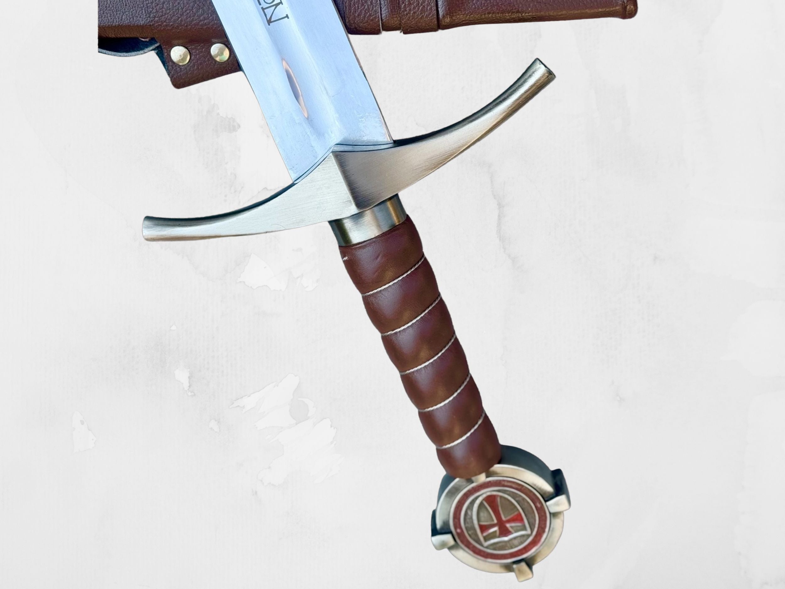 Shardblade Handmade Medieval The Accolade Sword of Templer Replica, Viking Sword with Scabbard, Stainless Steel Blade, Decoration, Collection, Cosplay, (Templar)