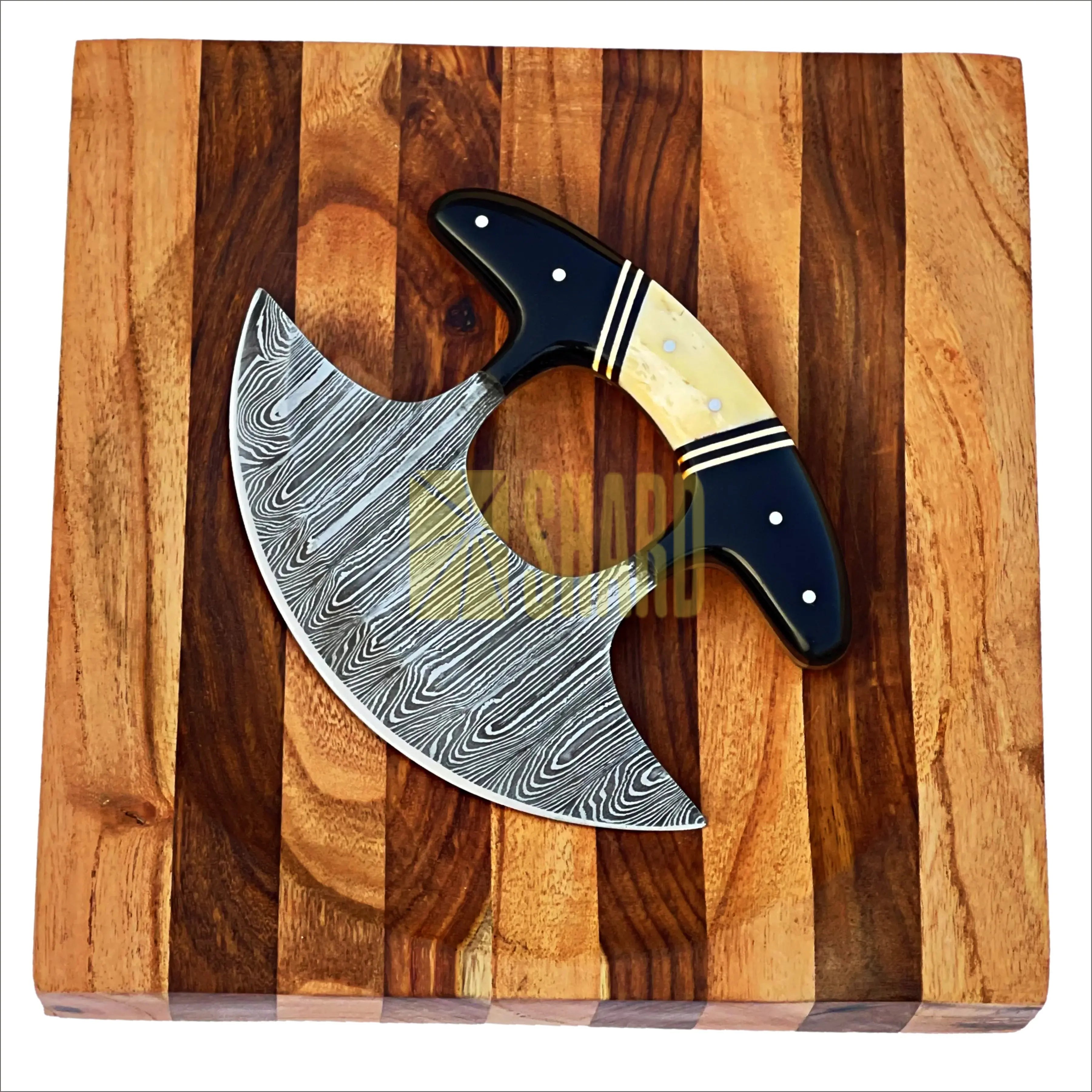 Northern Forge Culinary Set – Arctic Ember Ulu Knife with Glacier Hollow Chopping Bowl by Shard Blade