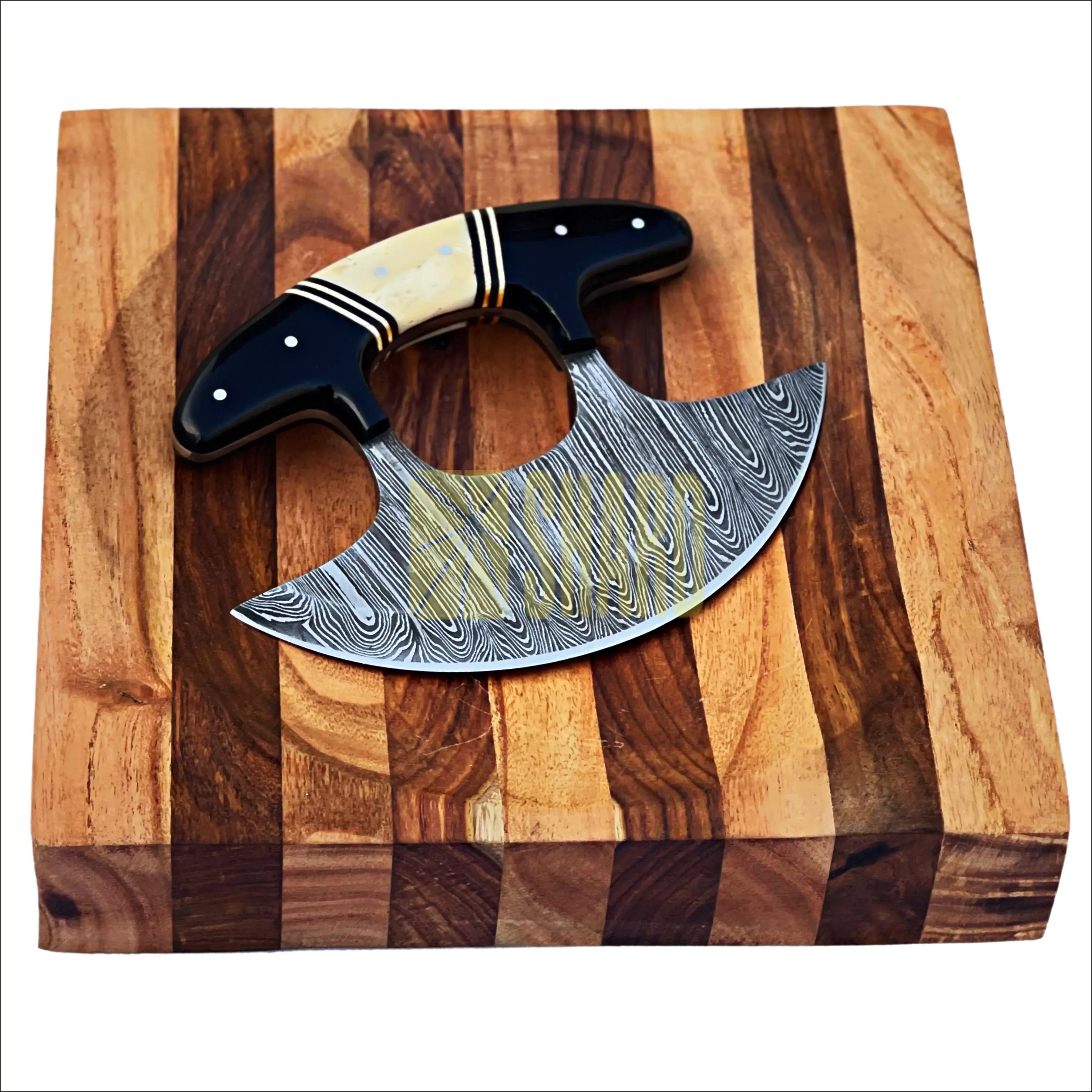 Northern Forge Culinary Set – Arctic Ember Ulu Knife with Glacier Hollow Chopping Bowl by Shard Blade