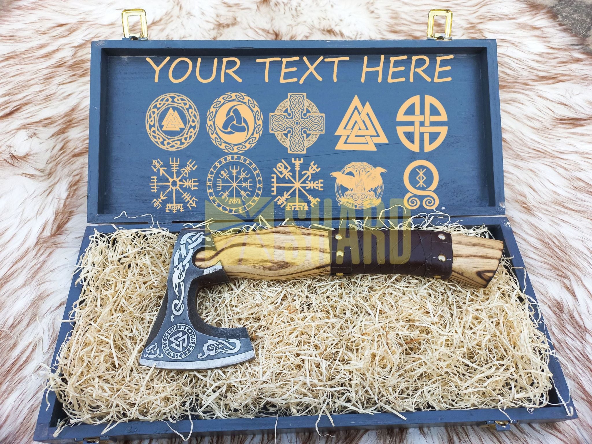 SHARD BLADE HAND FORGED Carbon Steel Hatchet VIKING Axe Battle Ready Throwing Axe +Sheath With Gifting Box