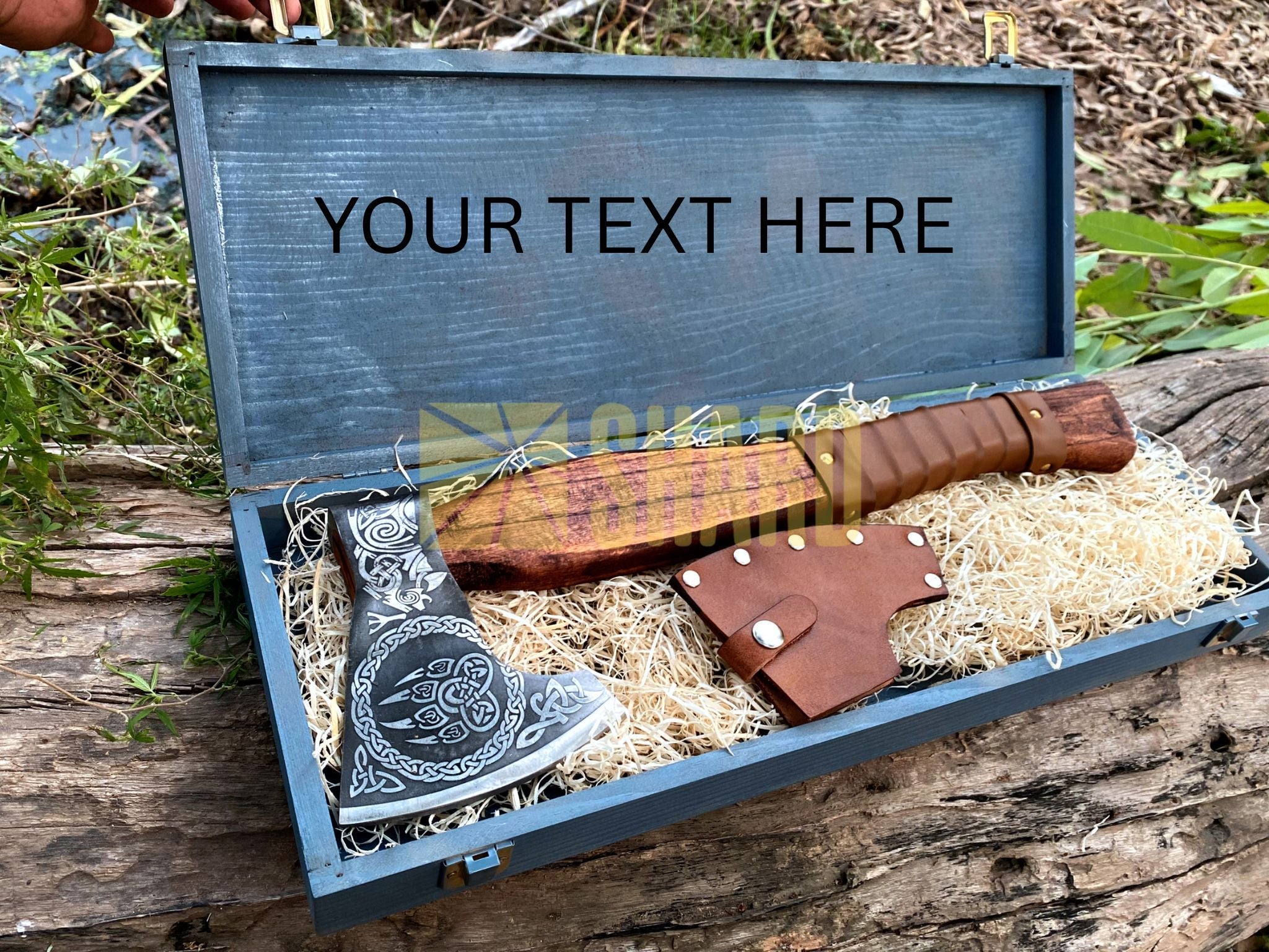 SHARD BLADE HAND FORGED Carbon Steel Battle Ready Throwing Axe  Hatchet VIKING Axe +Sheath With Gifting Box - AX123
